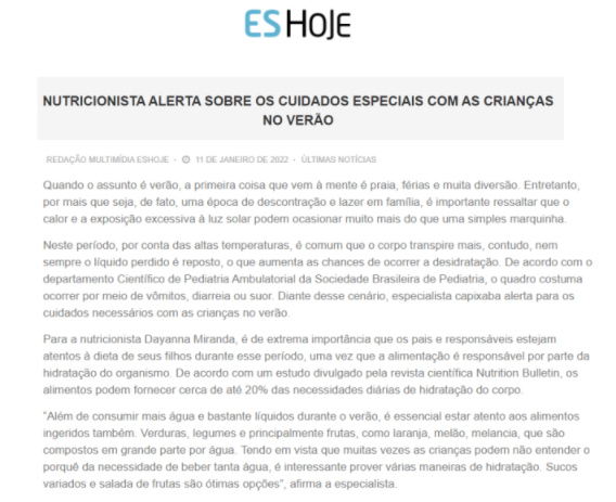 nutricionista alerta sobre os cuidados especiais com as crianças no verão